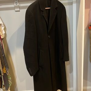Long, black, wool coat